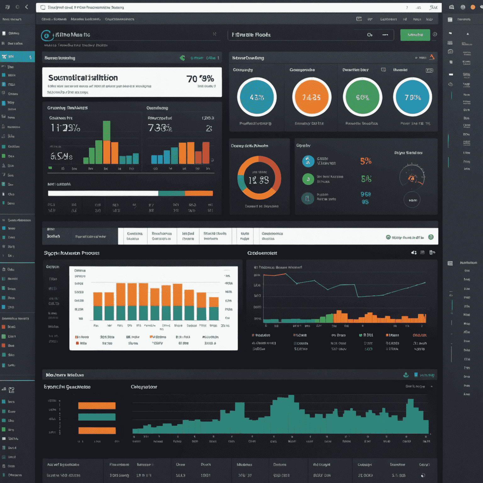 Manufacturing process optimization dashboard with real-time production metrics and quality control indicators