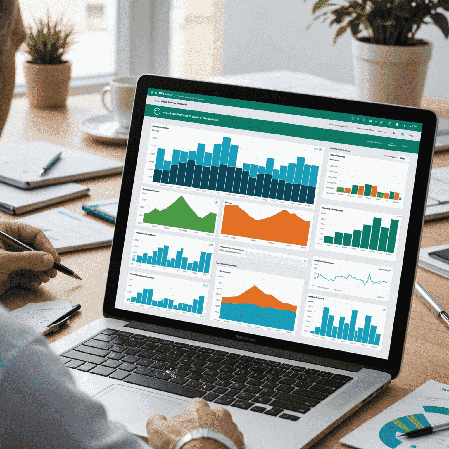 Healthcare analytics platform showing patient outcomes, treatment efficacy, and resource utilization charts